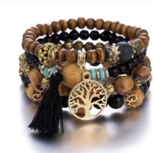 Bead Charm Bracelet - Black Tie