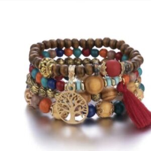 Bead Charm Bracelet - Red Tie