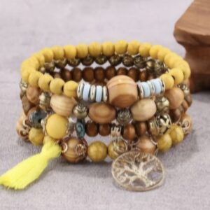 Bead Charm Bracelet - Yellow Tie