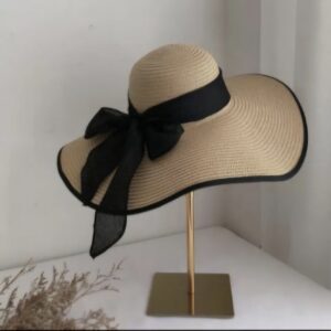 Black Edge Ribbon Occasion Hat - Khaki