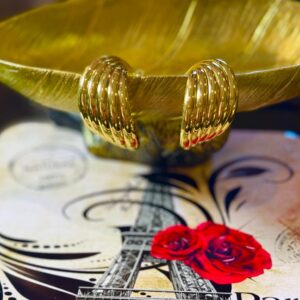 Five Moon Statement Gold Earrings