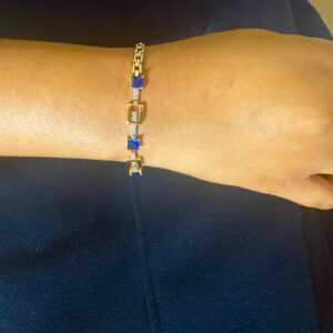 Gold Bracelet Blue Stone