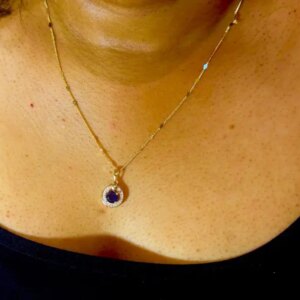Gold Necklace(Blue Stone)