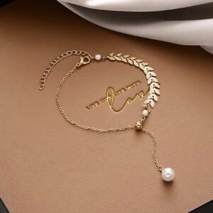 Pearl Willow Leaves Bracelet