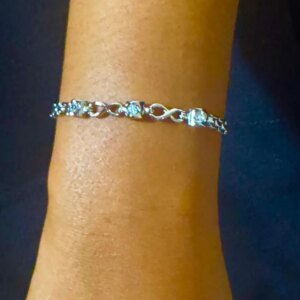 Silver White Stone Bracelet