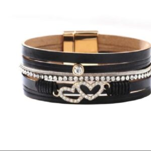 Vintage Big 2 love Bracelet - Black
