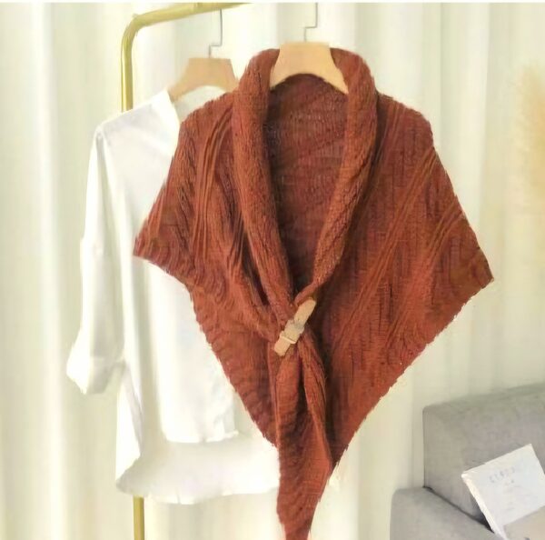 004 leather knit tie scarf caramel
