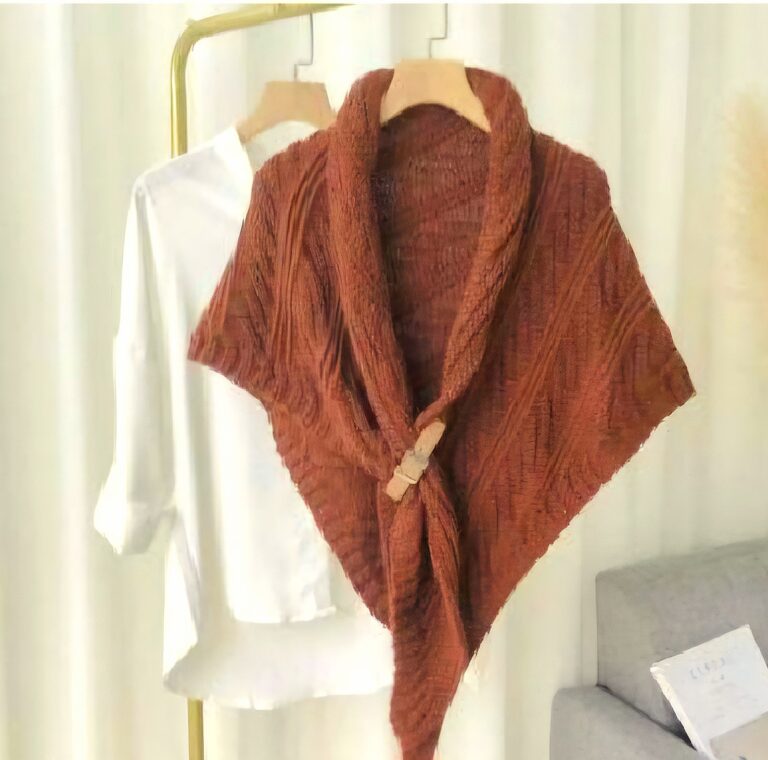 004 leather knit tie scarf caramel