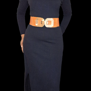 Brown Dress Belt With A Square Buckle