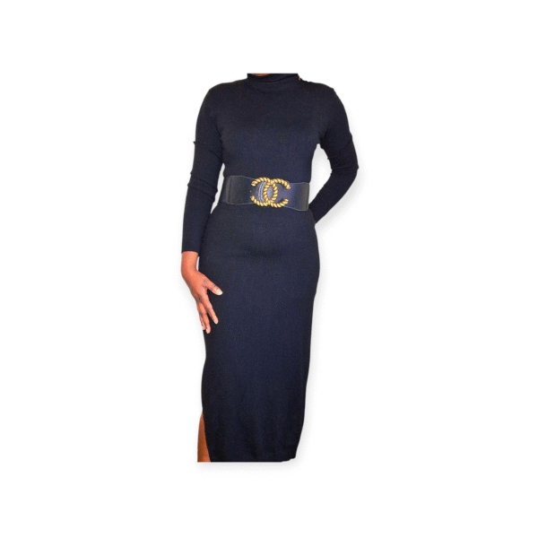 BT 005 black channel skirt belt