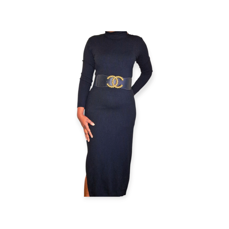 BT 005 black channel skirt belt