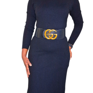 Black Dress Belt with a butterfly Charm