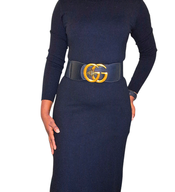 BT 007 Black GG butterfly dress belt