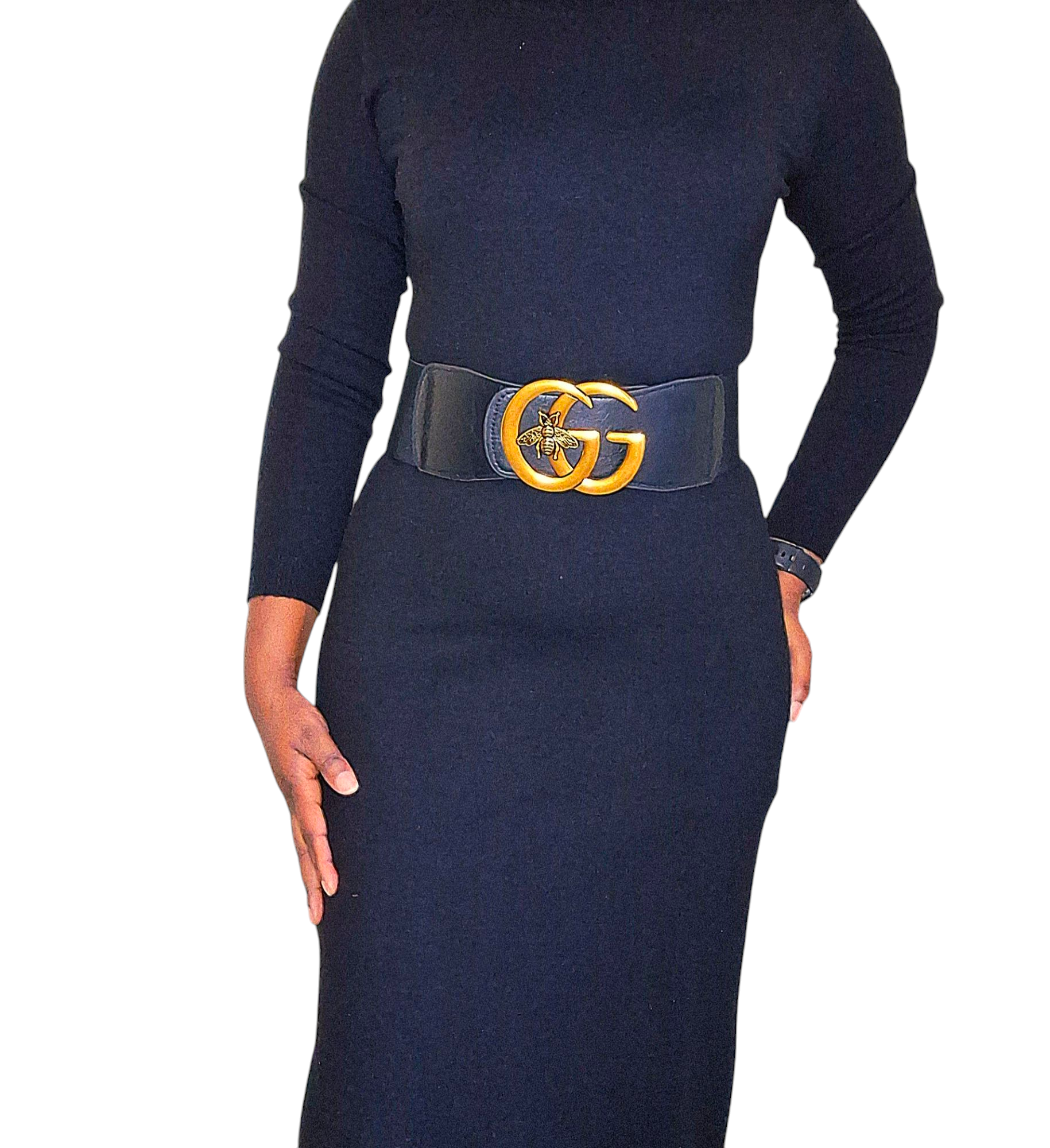 BT 007 Black GG butterfly dress belt