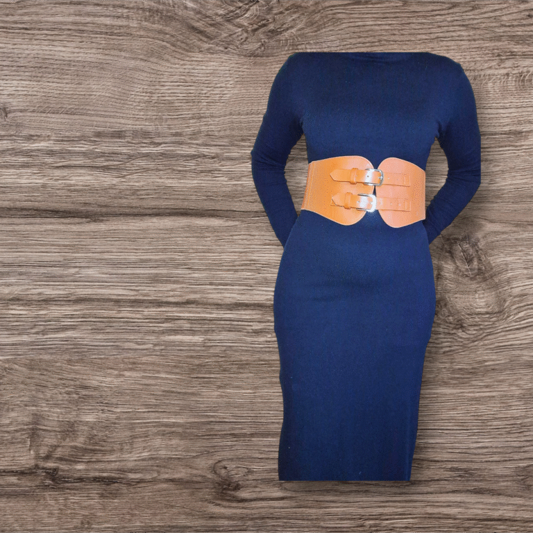 BT 014 brown thick dress belt 2 thin buckles