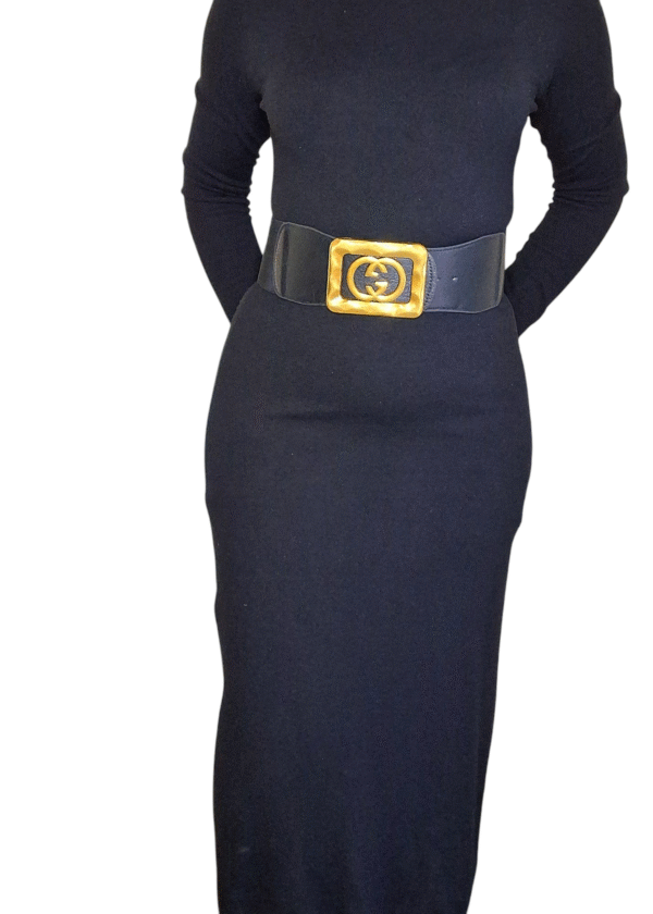 Bt 009 GG square black dress belt