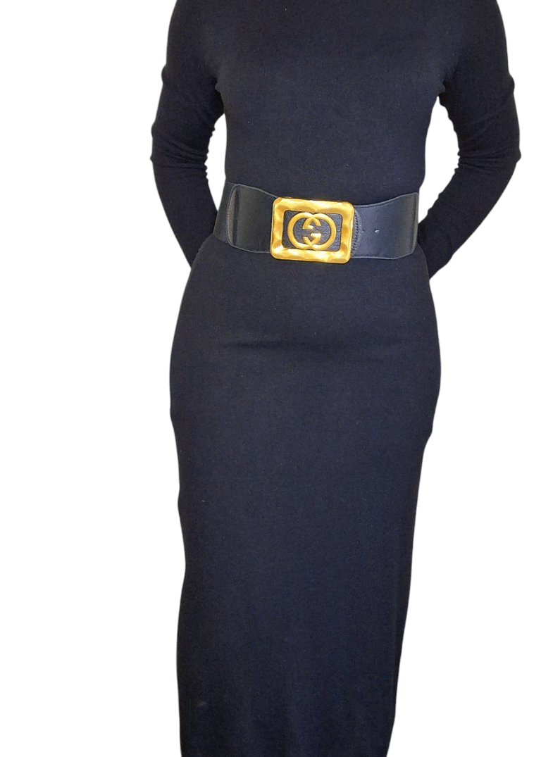 Bt 009 GG square black dress belt